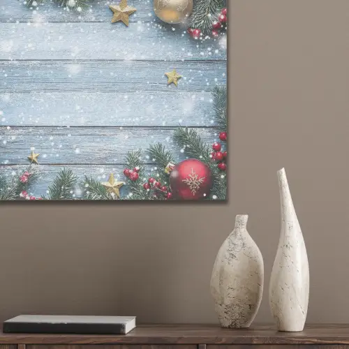 Kerstomlijsting - Sneeuw - Meerkleurig PET vilt klein -sfeer6_closeup
