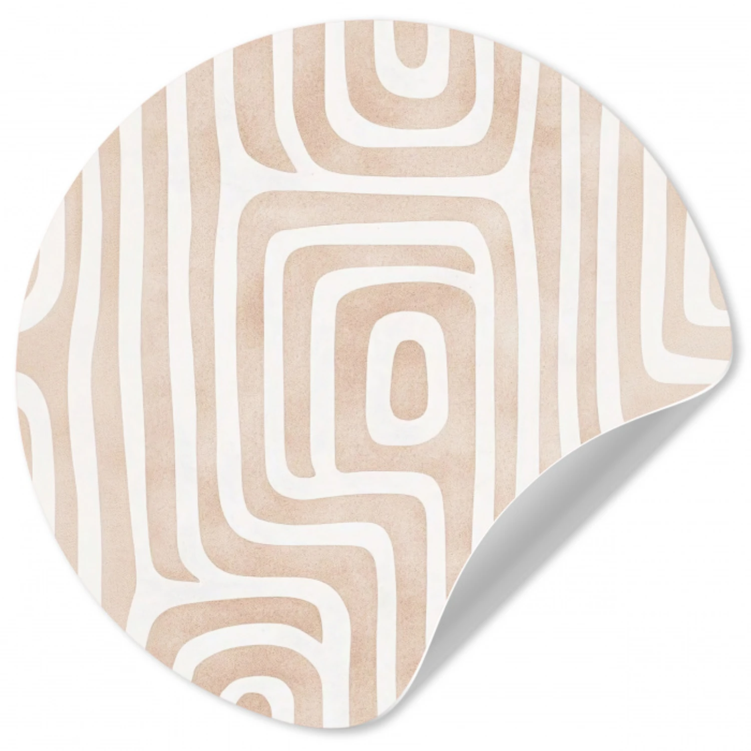 Decoratief - Labyrint - Beige Wandcirkel behangsticker klein -3d