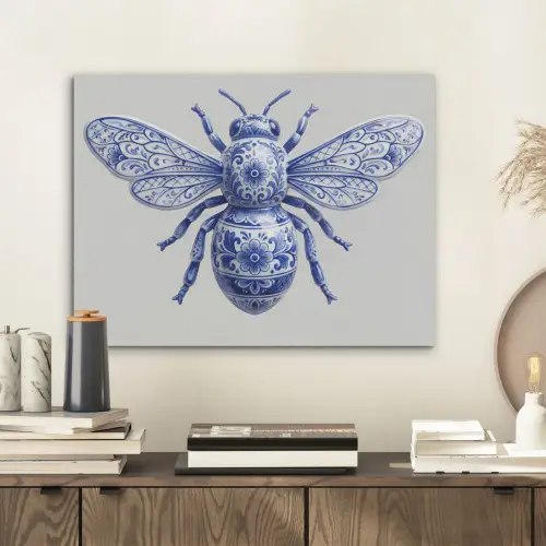 Bij - Modern - Delfts - Blauw PET vilt klein -sfeer1