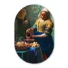Melkmeisje - Amandelbloesem - Van Gogh - Vermeer - Schilderij - Oude meesters Wandcirkel Ovaal Forex klein -3d