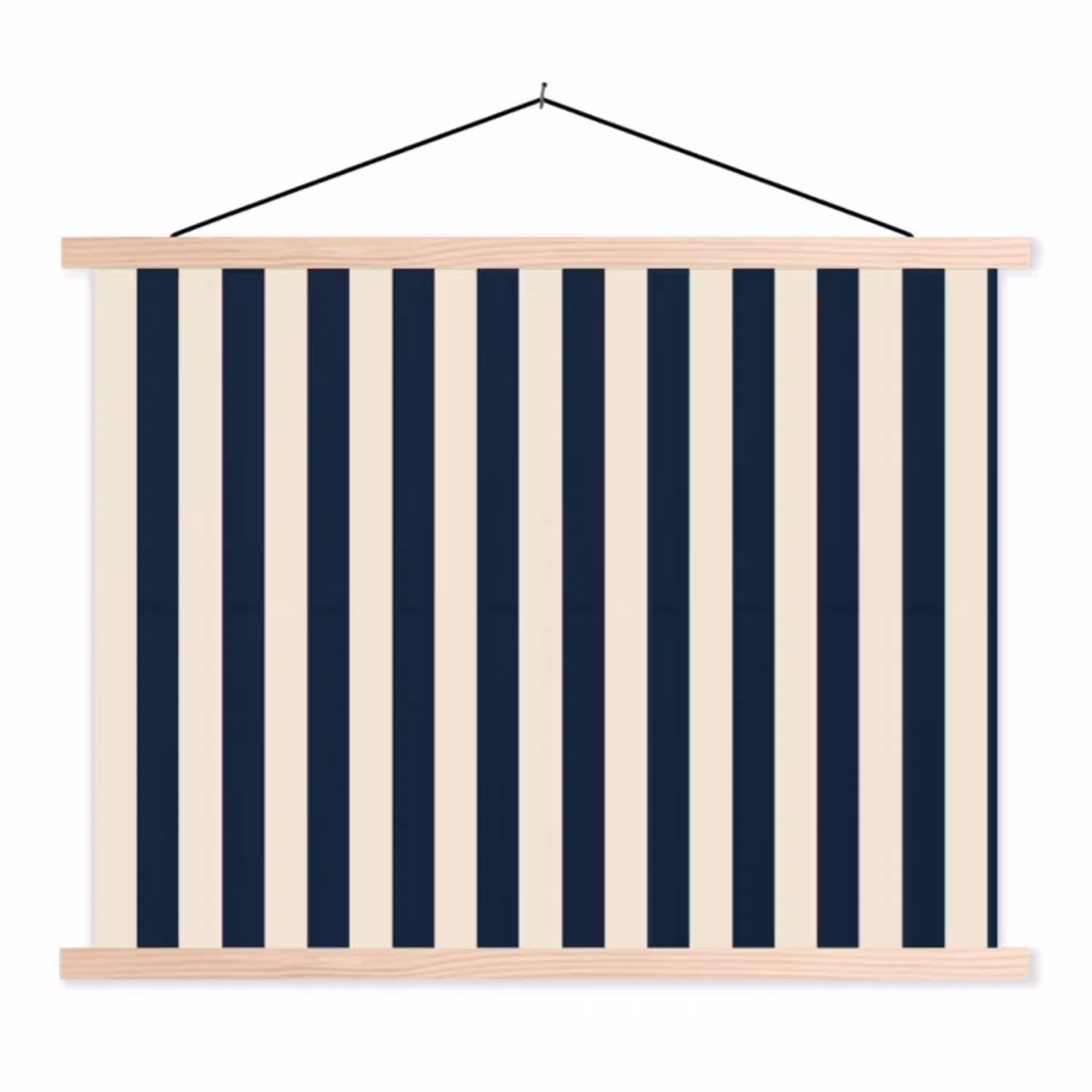Verticale strepen - Blauw - Crème textielposter latten blank klein 122 -3d