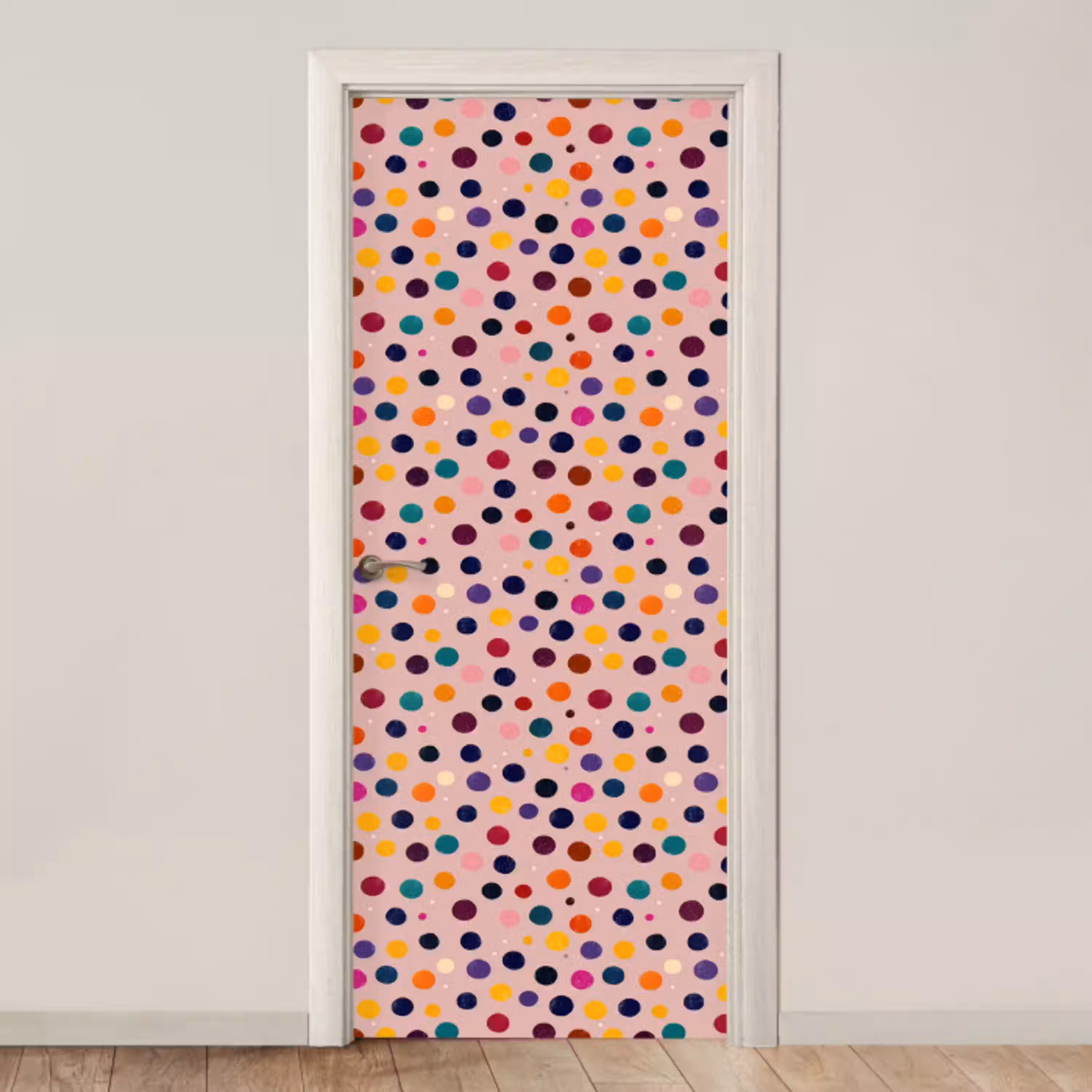 Cirkels - Patroon - Kleurrijk deurposter klein 289 -3d_beige