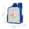 Dino in beige en grijze kleuren Kinderrugzak - Blauw middel -productfoto_formaten