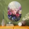 Bloemen - Kleurrijk - Bloei Wandcirkel Ovaal Glas middel -sfeer2