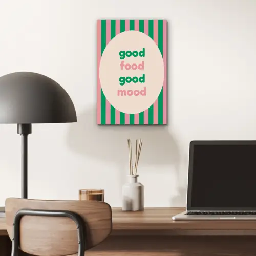 Gestreept - Quote - Ovaal - Roze aluminium wit klein -sfeer5