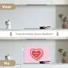 Tekst - Hartje - Moeder - Roze keuken achterwand spatscherm klein -voor_na_NL