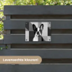 Buldog - Zwart - Abstract - Vlakken tuinposter los doek klein -sfeer3