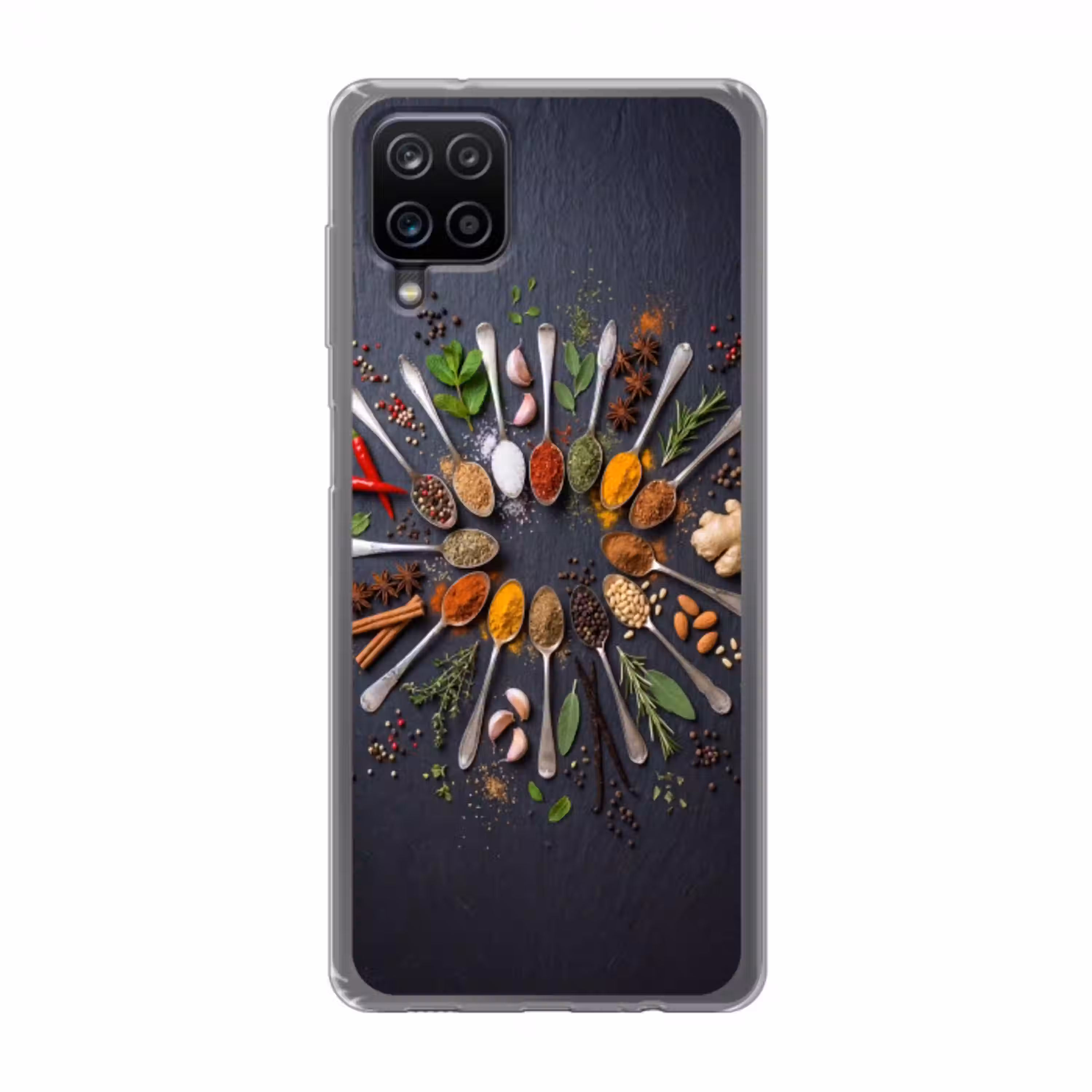 Kruiden - Lepels - Culinair - Kleurrijk - Sfeervol Telefoonhoesje Samsung Galaxy A12 klein -3d