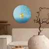 Bubbels - Badeend - Geel Wandcirkel kunststof plaat 5mm dik klein -sfeer1