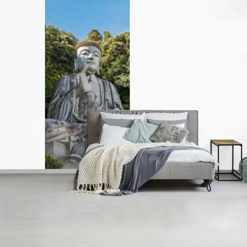 Boeddha beelden - Jungle - Buddha - Spiritualiteit - Mediteren fotobehang vinyl groot -slaapkamer