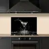 Martini - Spetters - Zwart - Glas keuken achterwand spatscherm klein -sfeer1