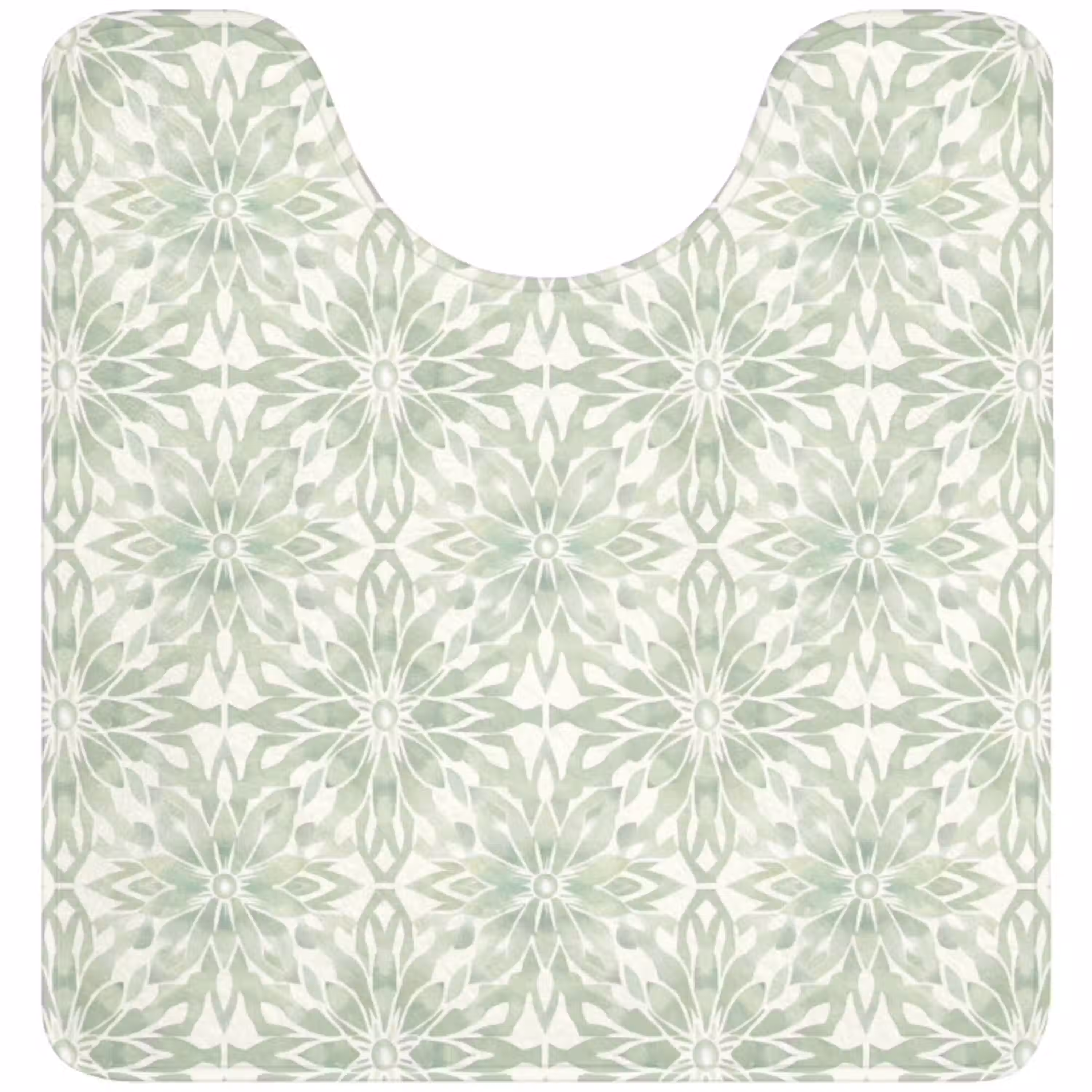 Saliegroen - Symmetrisch - Mandala - Ornament - Patroon WCmat U-uitsnede middel 1014 -3d