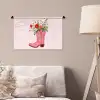 Cowboylaarzen - Roze - Boeket - Bloemen Wandkleed katoen klein -sfeer4