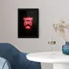 Gaming - Quotes - Gaming and chill - Neon - Rood fotolijst zwart zonder passe partout klein -sfeer4