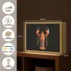 Kreeft - Oranje - Zwart - Modern Light Box met batterij (Wandlamp) middel -USP_websiteoverzichtNL