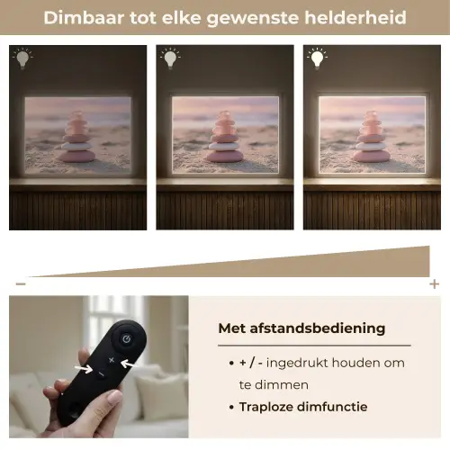 Stenen - Zand - Roze Light Box met batterij (Wandlamp) middel -USP_dimbaarNL