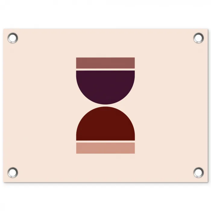 Zandloper - Symmetrisch - Rood - Paars tuinposter los doek klein -3d