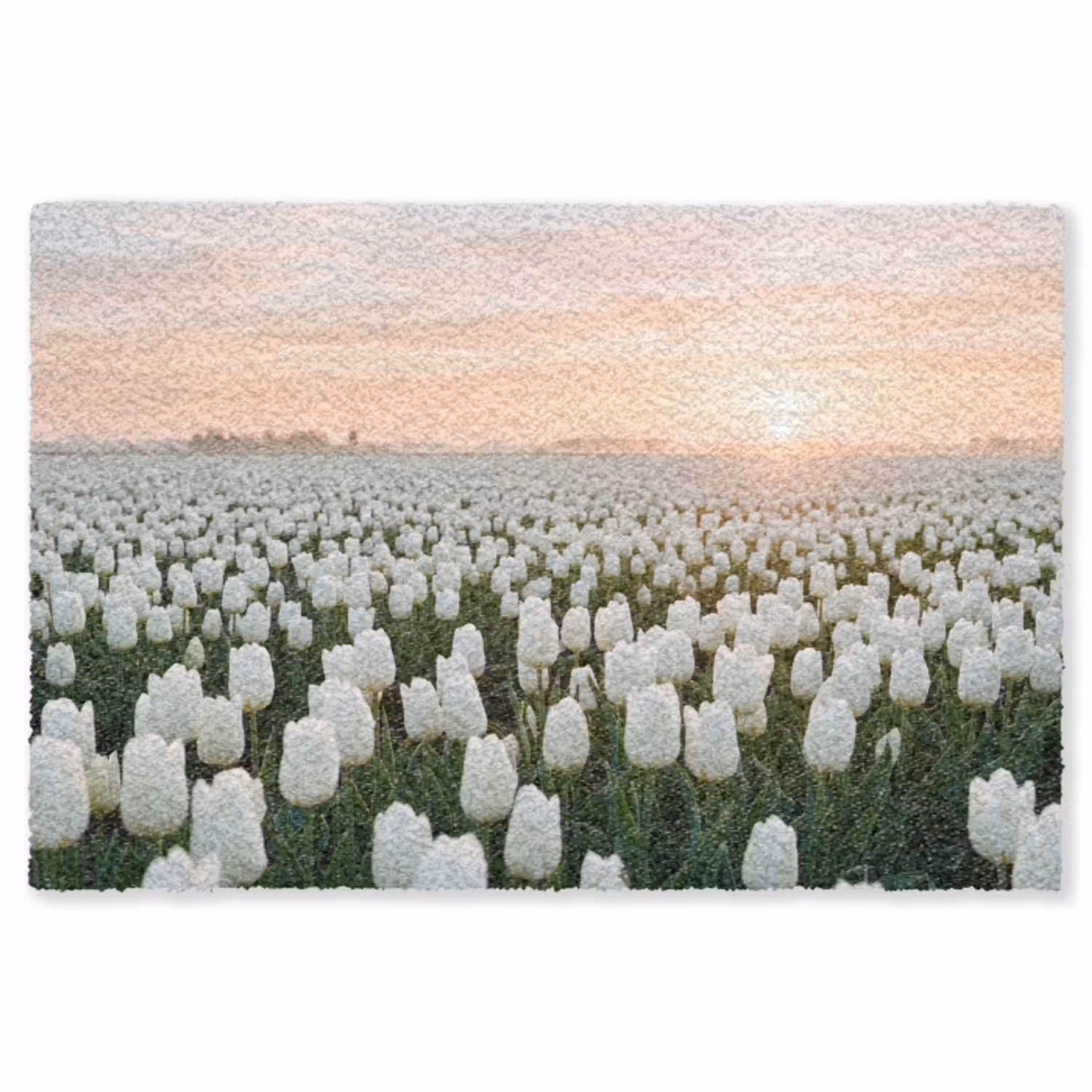 Tulpen - Landschap - Wit Vloerkleed Rechthoek klein -3d