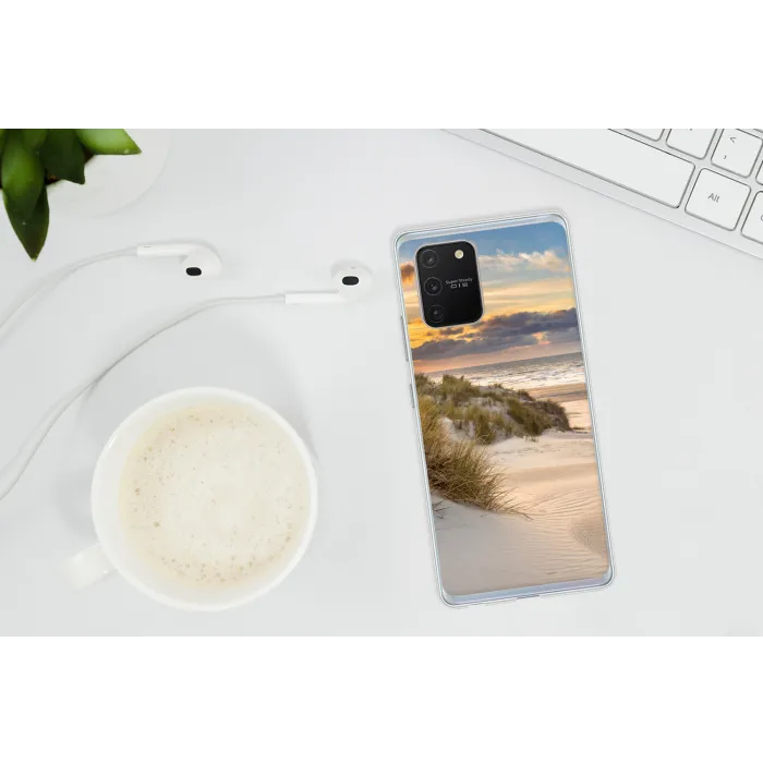 Strand - Duin - Gras - Zonsondergang - Zee Telefoonhoesje Samsung Galaxy S10 Lite klein -oordopS10Lite