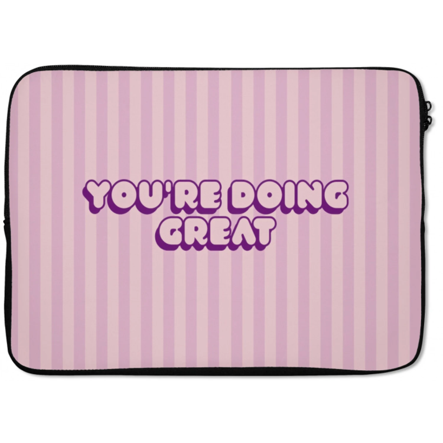 Paars - Strepen - You're doing great - Schaduw laptophoes neopreen klein -zkaufland3dotto