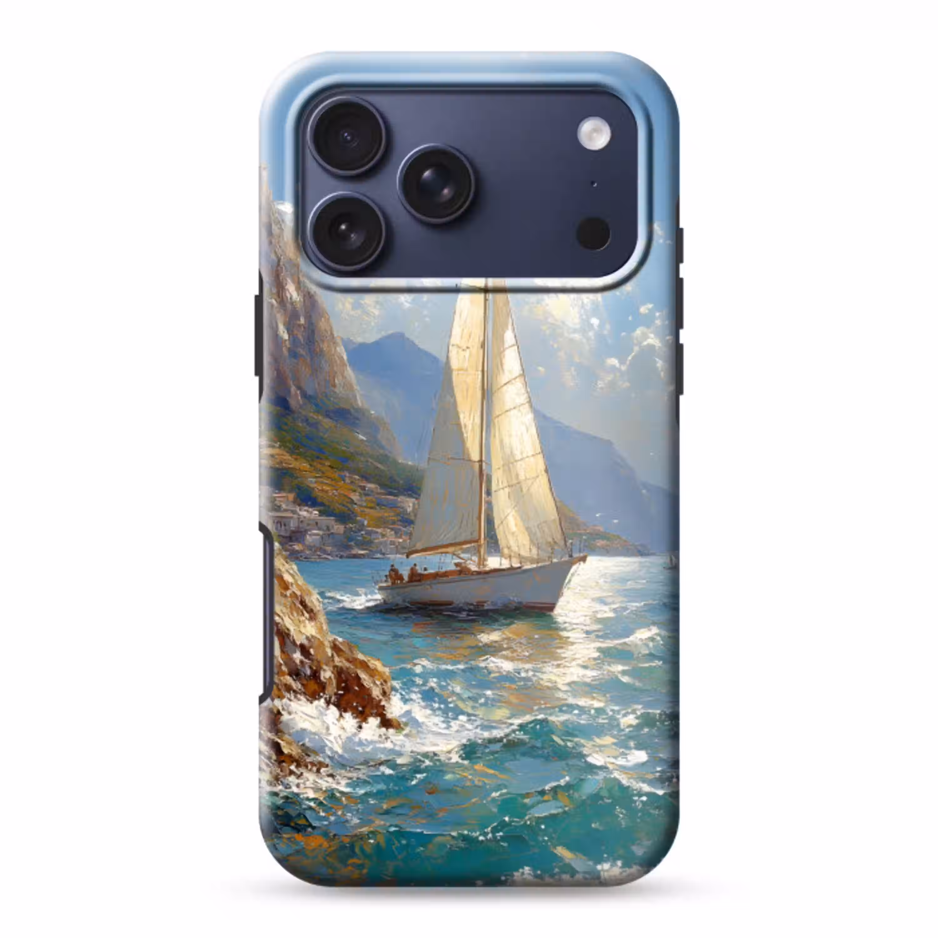 Zeilschip - Zee - Rotsen - Wolken Toughcase MagSafe Apple iPhone 17 Pro Max klein -3d