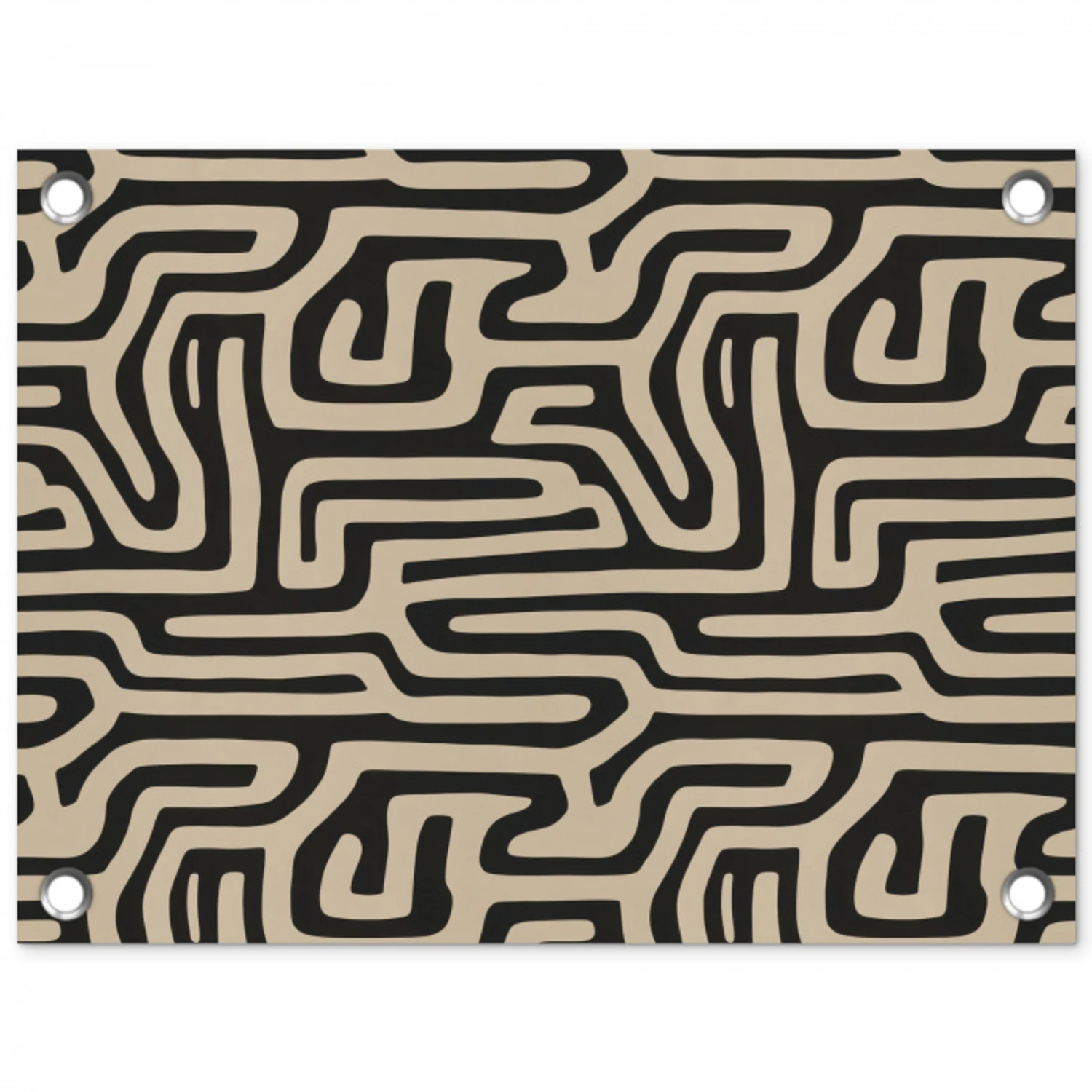 Grafisch - Lijnen - Zwart tuinposter los doek klein 239 -3d