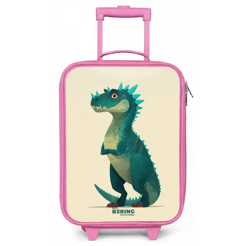 Spiky dino met vriendelijke blik Kinderkoffer - Roze klein -zz3dotto