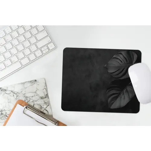 Zwart - Blad - Monstera muismat rubber klein -witbureau