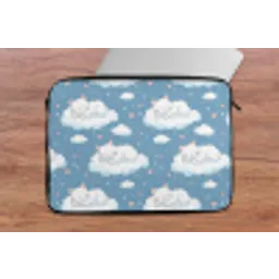 Kitten - Wolken - Blauw laptophoes neopreen klein 279 -tafel
