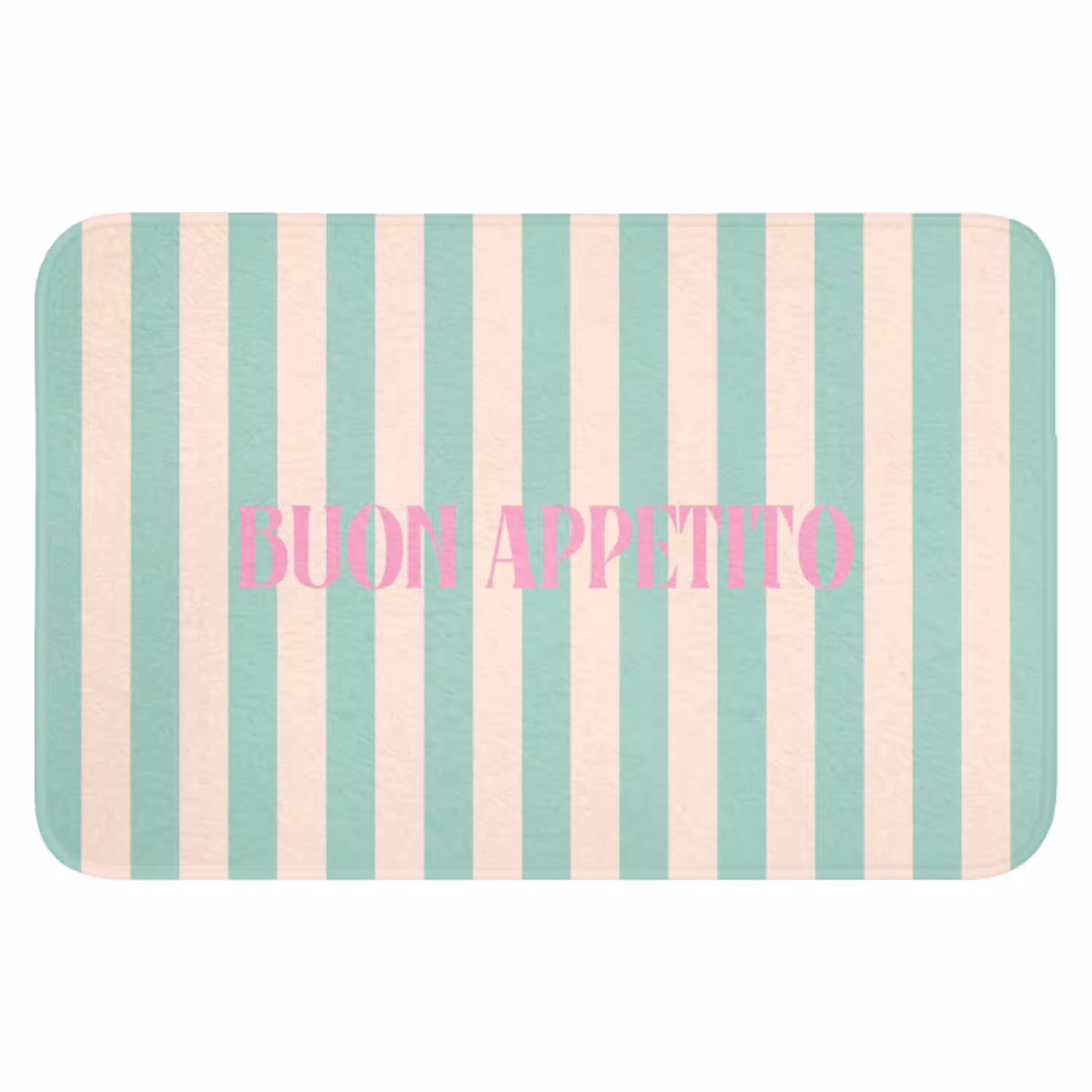Roze - Groen - Strepen - Buon appetito WCmat klein -3d