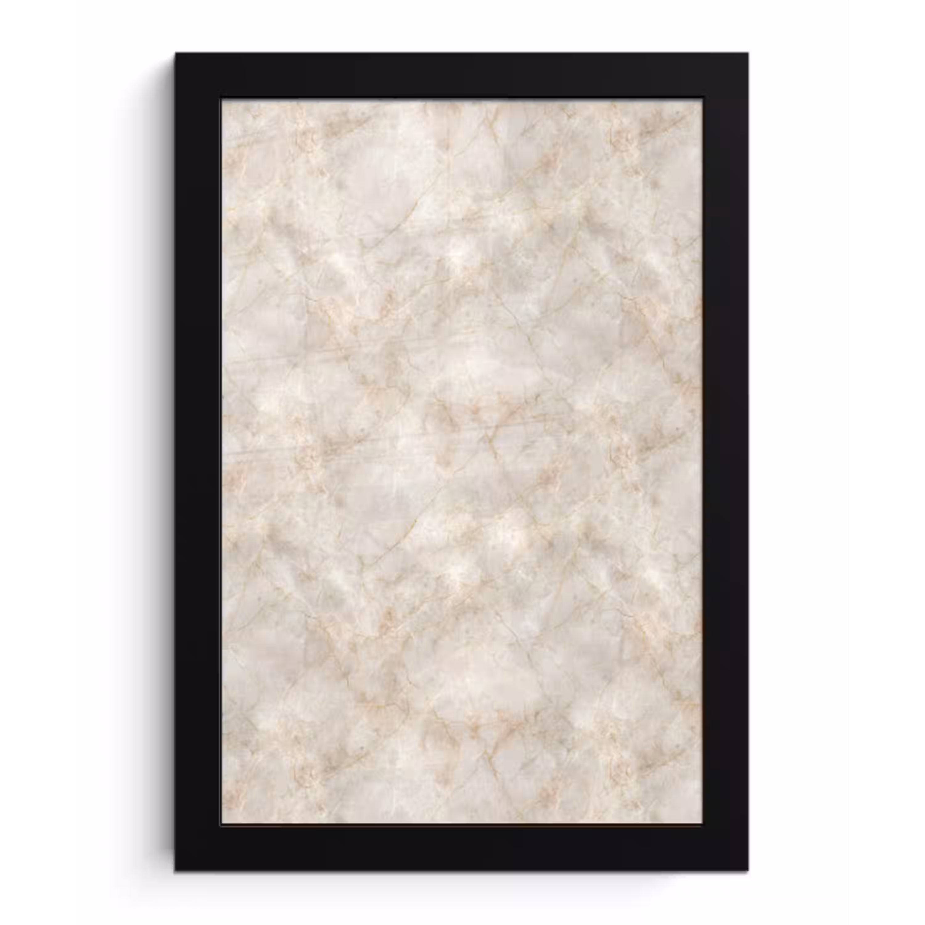 Lichtbeige - Goudbruine Nerven - Marmer fotolijst zwart zonder passe partout klein 224 -3d