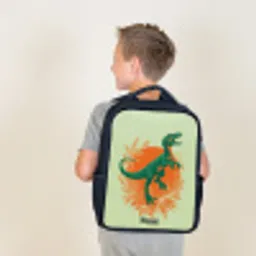 Dino - Natuur - Groen Rugzak - Zwart middel -sfeer2