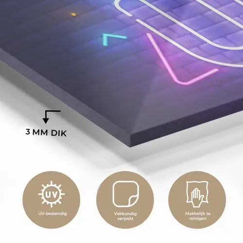Gaming - Neon - Level Up - Quotes - Gamen plexiglas 5mm klein -sfeer2