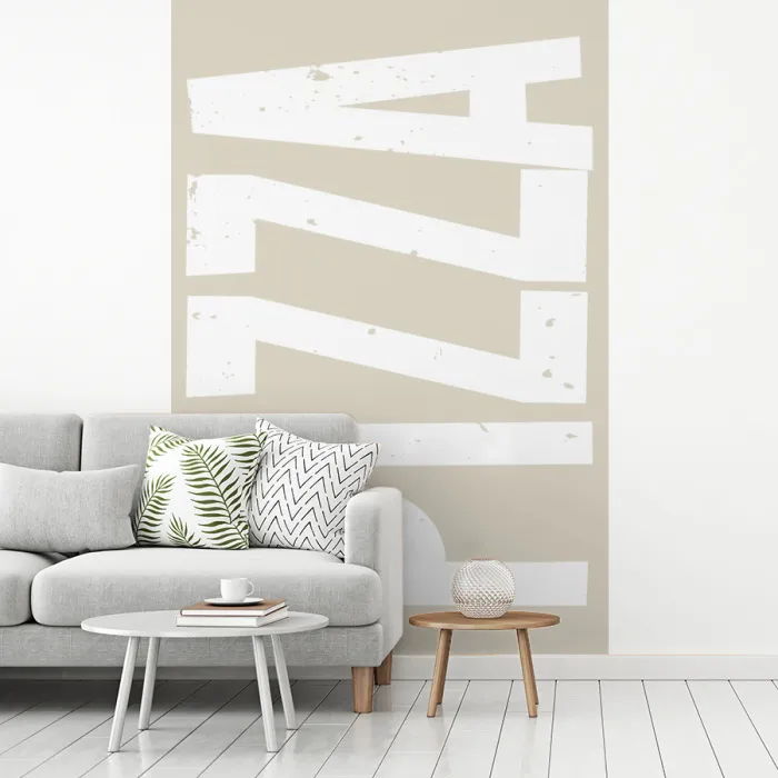 Pizza - Decoratie - Japandi - Wit fotobehang vinyl groot -woonkamer