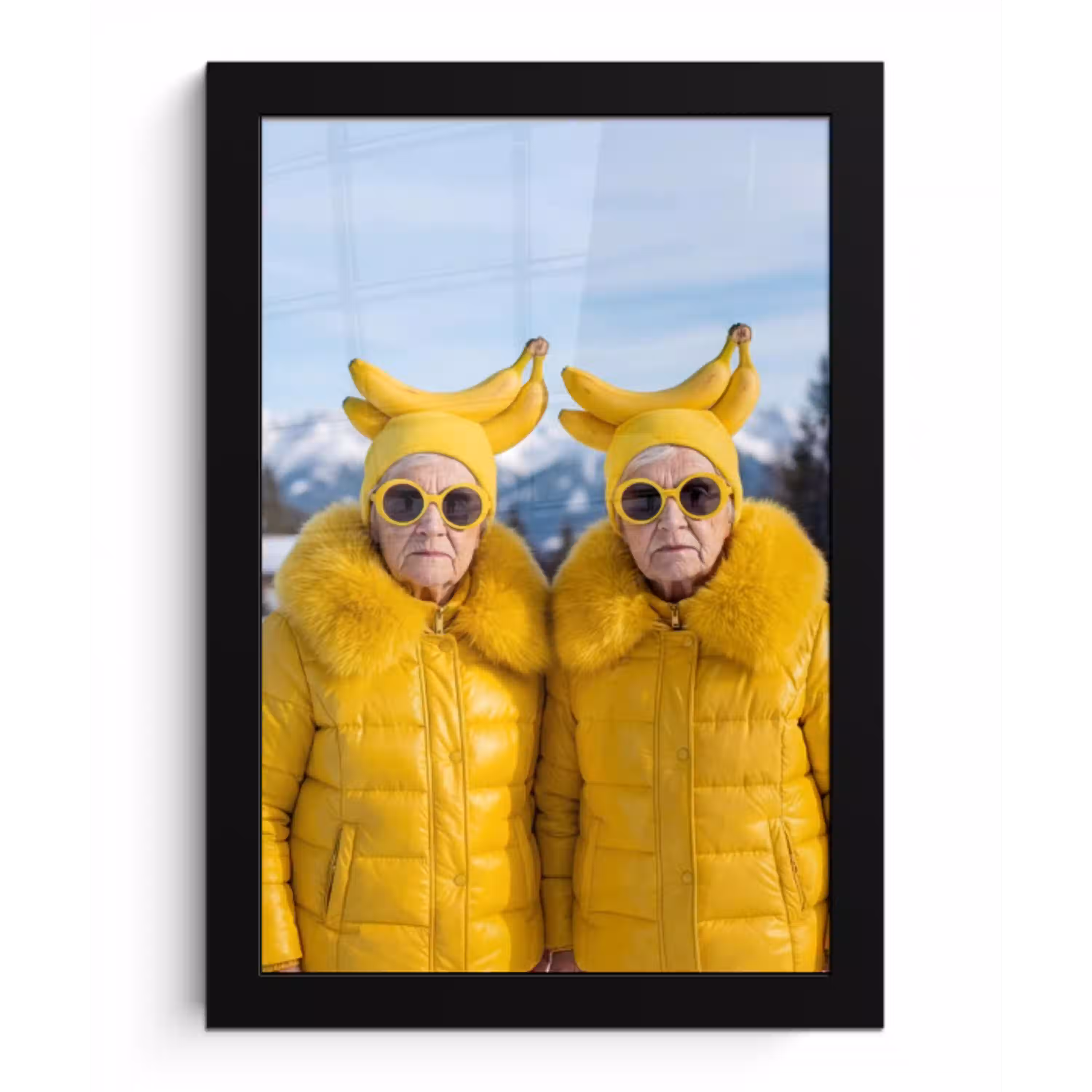 Vrouwen - Bananen - Geel fotolijst zwart zonder passe partout klein -3d