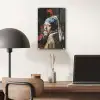 Meisje met de parel - Johannes Vermeer - Bloemen - Rood plexiglas 5mm klein -sfeer6