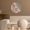 Bloemen - Stelen - Roze - Schaduw Akoestische PET Vilt - Rond klein -sfeer1
