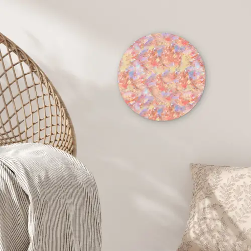 Abstract - Multi - Kleur - Verf Wandcirkel kunststof plaat 5mm dik klein 188 -sfeer5