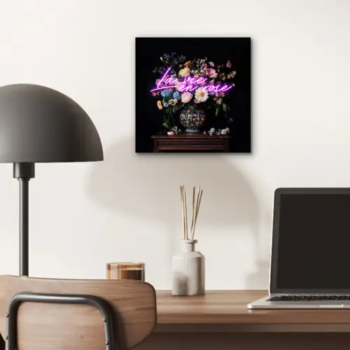 Neon - Vaas - Bloemen aluminium wit klein -sfeer5
