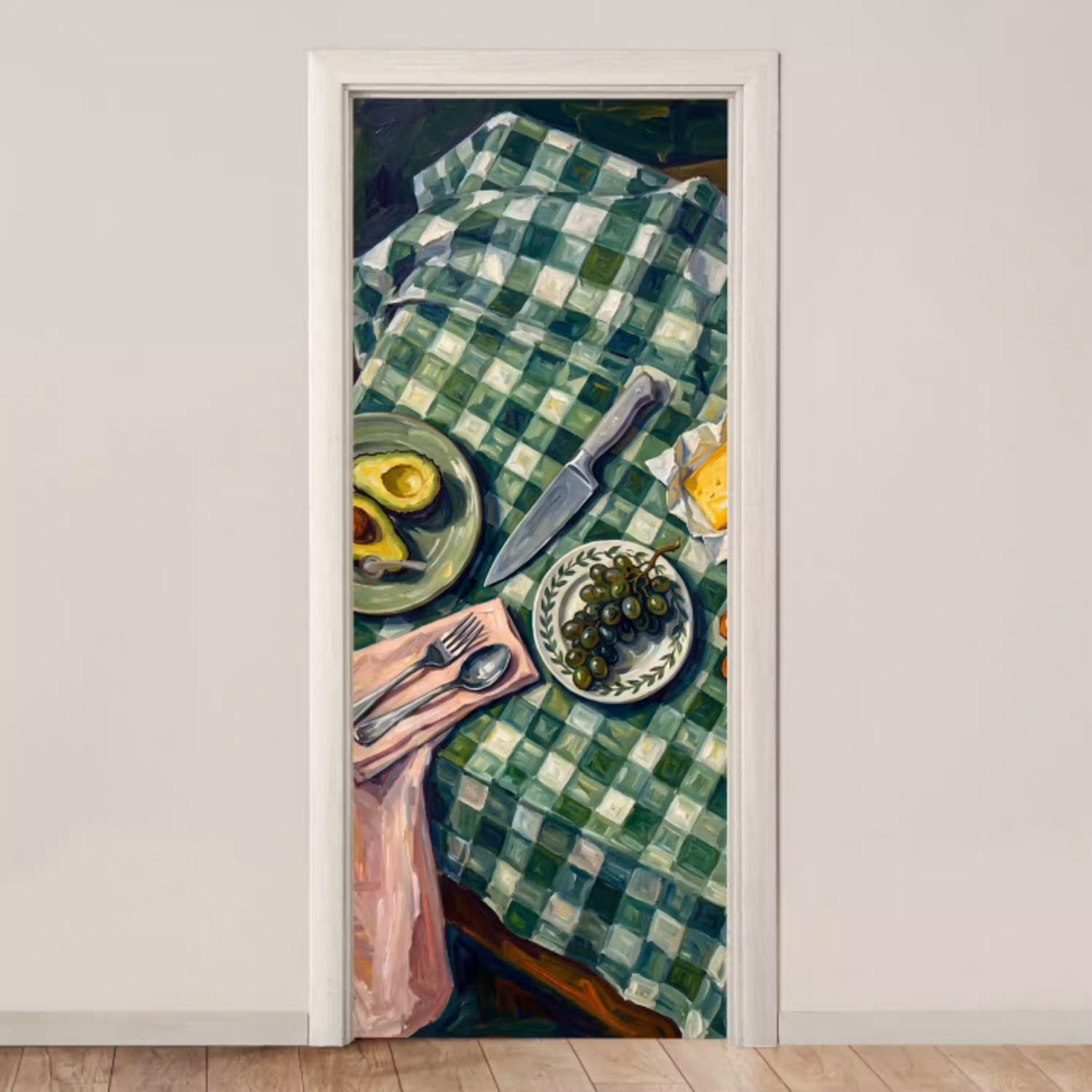 Eten - Ontbijt - Tafel - Modern - Groen deurposter klein -3d_beige
