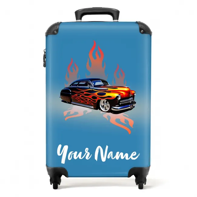 Hotrod flames NBS - Handbagage koffer - Kinderen Unisex middel -productfoto_recht