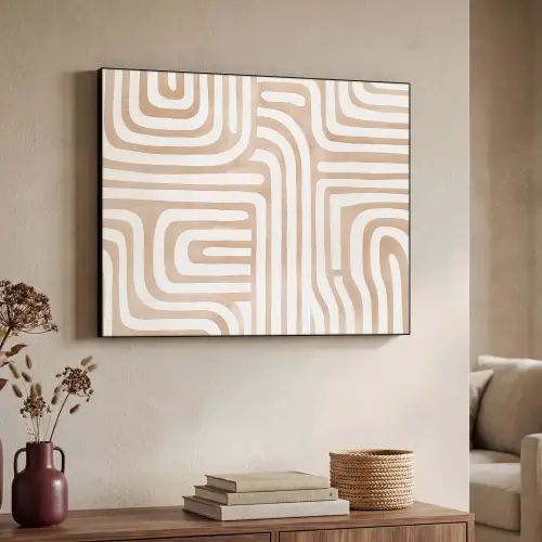 Aardetinten - Labyrintpatroon Textielframe - compleet frame klein -sfeer3