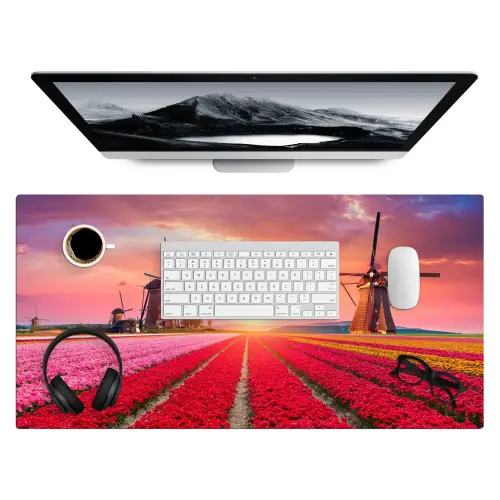 bloemen-tulpen-bloemenveld-molens-holland Muismat XXL klein -3d