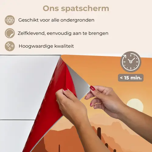 Landschap - Woestijn - Cactussen - Zon keuken achterwand spatscherm klein -spatscherm_NL