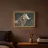 Wolf - Bloemen - Natuur Light Box met batterij (Wandlamp) middel -sfeer4