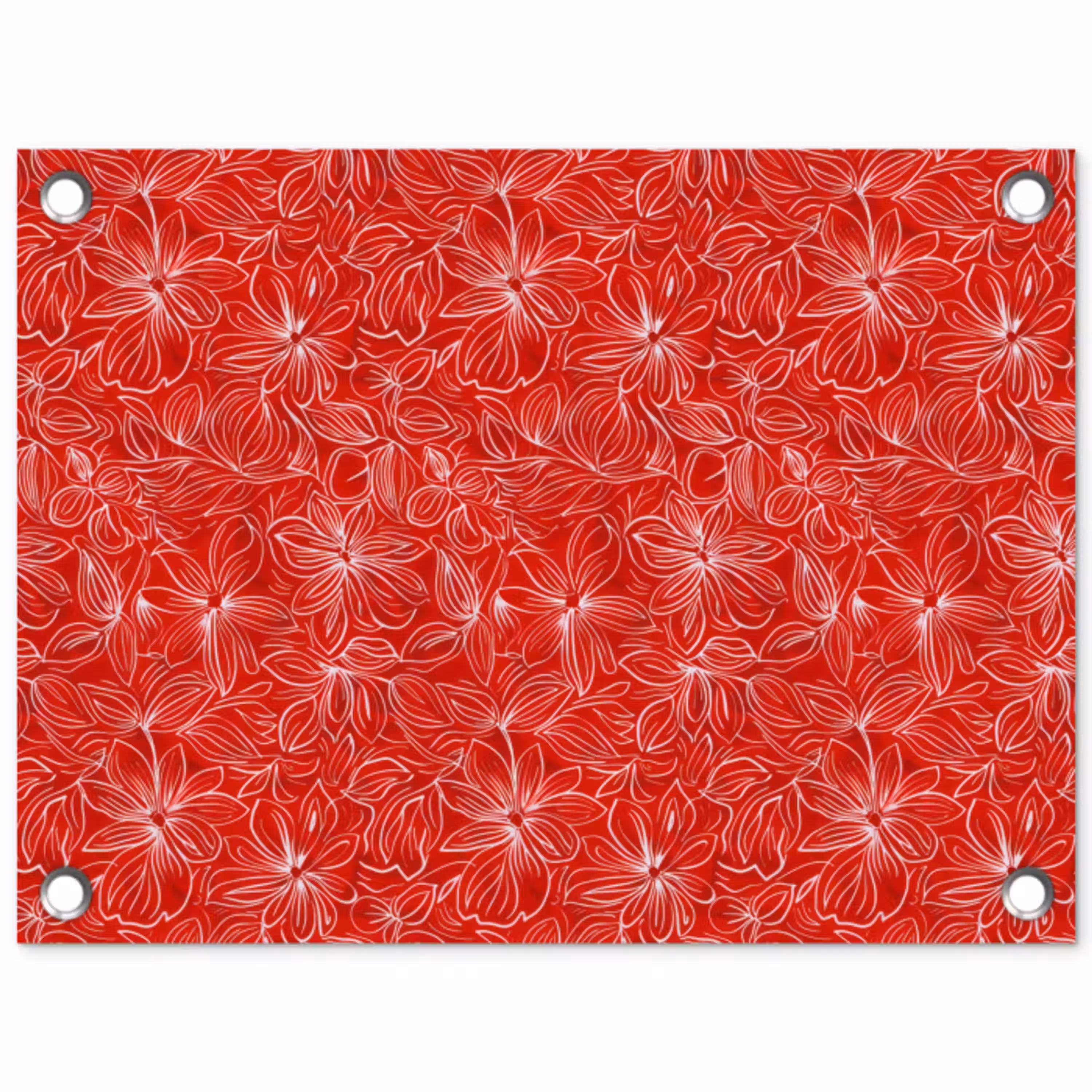 Bloemen - Patroon - Rood tuinposter los doek klein 239 -3d