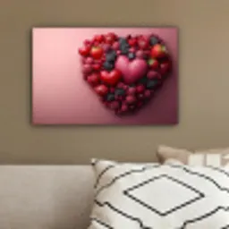 Fruit - Hartjes - Aardbeien - Frambozen - Bosbessen canvas 2cm klein -sfeer3