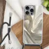 Stof - Plooien - Goud Hoesje iPhone 16 Pro Max met koord klein -sfeer4