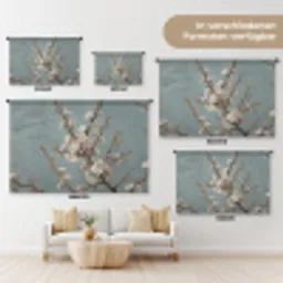 Botanisch - Stilleven - Blauw Wandkleed katoen klein -tsfeer8_DE