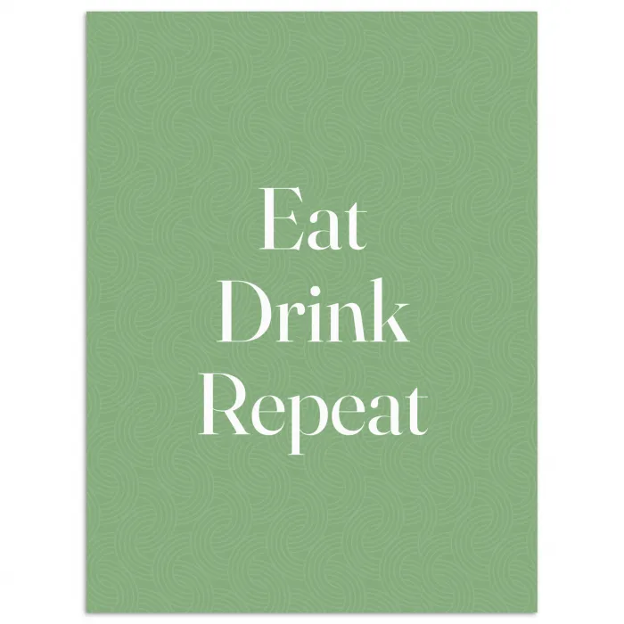 Eten - Drinken - Tekst - Mintgroen poster papier klein -3d